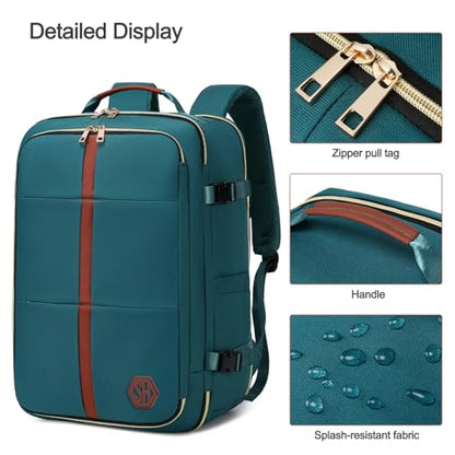 40L Travel Laptop Backpack for Women & Men, Airline Approved Carry On Luggage Overnight Bags, Waterproof Personal Item Bag, Weekender Essentials Backpacks Vacuum Backpack Dark Green - color: Dark Green