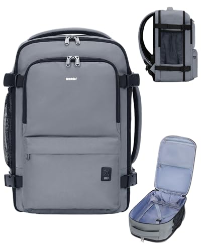 WANDF Personal Item Travel Bag, Small Travel Backpack 17x10x9 for United Airlines, 15.6" Laptop Backpack for Men Women (Grey) - color: A-grey, size: 17 inch