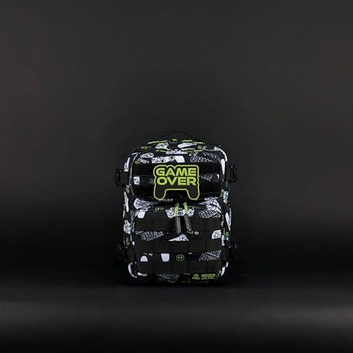 WOLFpak 9L Mini Tactical Backpack (Game Over) | Compact, Small Everyday Carry Bag for Gym, School, Travel | Durable, Water-Resistant Daypack with Molle System and Patch Panel - color: Game Over