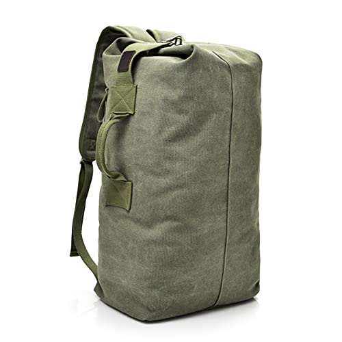 Large Capacity Travel Climbing Bag Tactical Military Duffel Bag Top Load Double Strap Canvas Backpack - color: Od