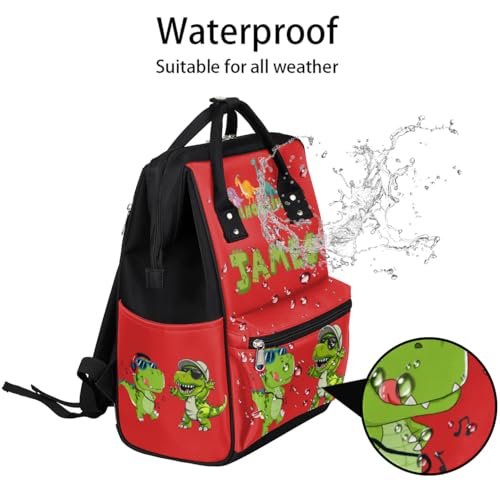 Personalized-Dipaer-Backpack for Baby-Boys Diaper Bag with-Name as Gift-for-Baby Mommy-Backpack - color: Red