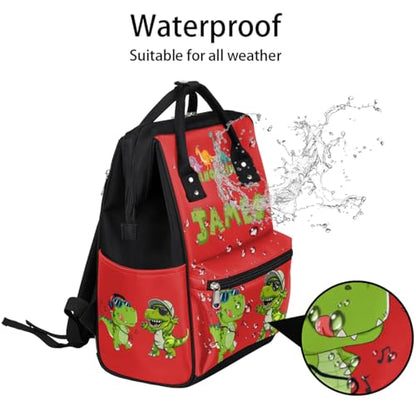 Personalized-Dipaer-Backpack for Baby-Boys Diaper Bag with-Name as Gift-for-Baby Mommy-Backpack - color: Red