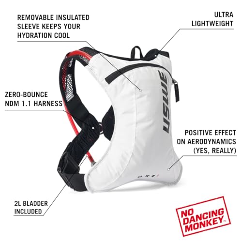 USWE Race 2.0, Ultra Lightweight Hydration Backpack with 2.0L / 70oz Water Bladder, Leak Proof Pack for Gravel, MTB, Running, Hiking, Cycling, Camping, Biking for Men,Women - color: Pink