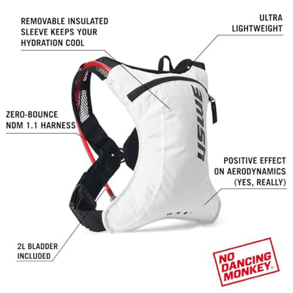 USWE Race 2.0, Ultra Lightweight Hydration Backpack with 2.0L / 70oz Water Bladder, Leak Proof Pack for Gravel, MTB, Running, Hiking, Cycling, Camping, Biking for Men,Women - color: Pink