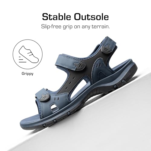DREAM PAIRS Men's Hiking Beach Summer Water Sandals - color: Navy, size: 10