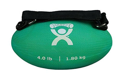 CanDo Handy Grip Weighted Ball for Weight Training and Exercise Ergonomic Non-Slip Hand Weight 4lb Green - size: 4 Pound