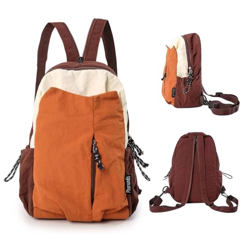 Ultralight Convertible Sling Backpack - Wear as Crossbody or Backpack for Commuting, Hiking, Travel and Cycling (Brown) - color: Brown