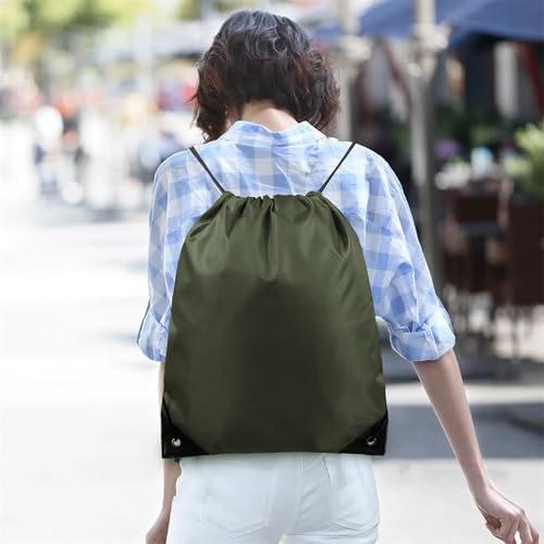 BeeGreen 20 Packs Army Green Drawstring Backpack Bags Wholesale Bulk Cinch Bags Heavy Duty String Backpack Machine Washable Lightweight Sackpack Outdoor Sport Bags for Women Men - color: Army Green