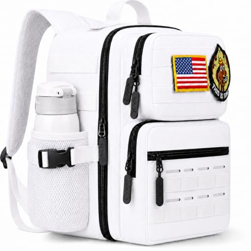9L Mini Tactical Backpack for Men Women,Small Military Tactical Backpack for Gym,Hiking,Camping,Cycling (White) - color: Upgrade White