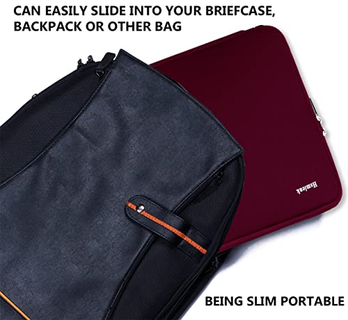 14 inch Laptop Sleeve, Upgrade Shockproof Protective Computer Cover Flip Case Briefcase Carrying Bag Compatible with 14" HP, Lenovo, Asus, Acer, Notebook, Chromebook Computer, Red - color: Red, size: 14 Inch