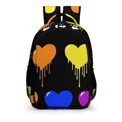 Travel Laptop Backpack LGBT Pride Rainbow Heart Love Is Love for Men Women, Water Resistant Business Anti Theft Computer Bag with Multi Compartments for College Work Hiking - color: Pattern (354)