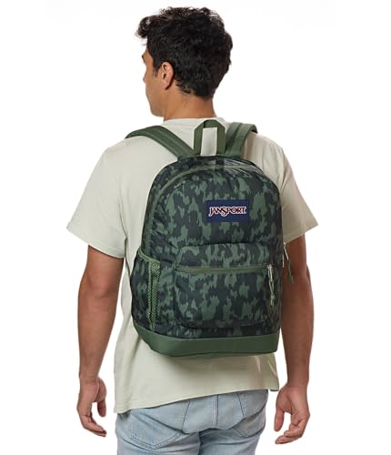 JanSport Cross Town Plus Backpack - Large Main Compartment, Side Water Bottle Pocket, 15-Inch Padded Laptop Sleeve - Camo Illusion - color: Camo Illusion