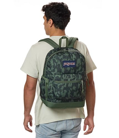 JanSport Cross Town Plus Backpack - Large Main Compartment, Side Water Bottle Pocket, 15-Inch Padded Laptop Sleeve - Camo Illusion - color: Camo Illusion