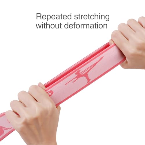 Adjustable Stretch Strap for Kids, 8-Loop Elastic Resistance Band for Children Gymnastics, Ballet Dance, Yoga, Stuff，Pilates & Flexibility Training, Home Exercise Equipment for Girls - color: Pink
