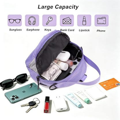 Water Bottle Carrier Bag with Strap, Water Bottle Holder Crossbody Backpack Handbags for Women Men for Hiking,Cycling - color: Purple