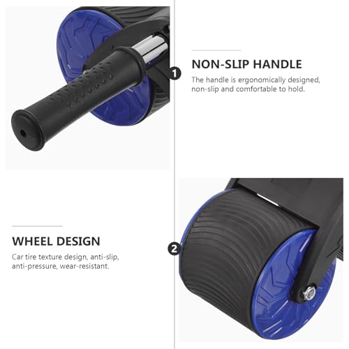 Abaodam Automatic Rebound Abdominal Wheel with Anti-skid Dual Wheels and Knee Pad Pressure-resistant Core Training Roller for Home Gym Fitness Suitable for Men Beginners to Pros