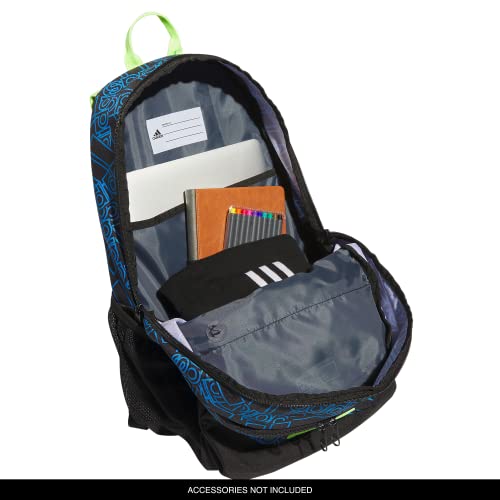adidas Excelerator School Backpack, 33L - color: Outline Bos Toss Pulse Blue/Black/Lucid Lemon Yellow, size: OSFA