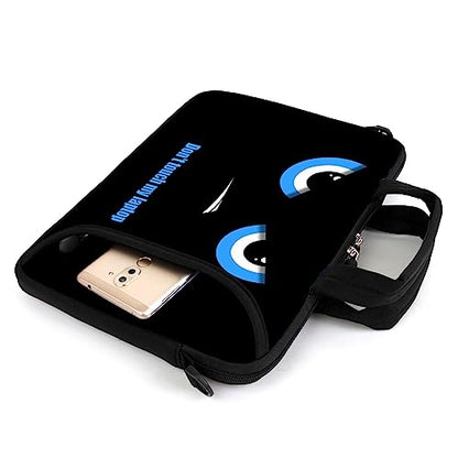 17" Shoulder Bag Adjustable shoulder strap Laptop sleeve Carrying case with mouse and power adapter storage bag (Blue Eyes-1) - color: Blue Eyes-1