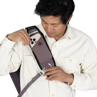 Osprey Nebula Shoulder Sling Bag - Crossbody Backpack with Laptop Sleeve and Bottle Pocket, Graphite Purple Heather - color: Graphite-purple Heather
