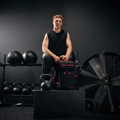 WOLFpak 45L Athletic Gym Backpack (Red Wolf) Durable 1000D Waterproof Oxford Material with MOLLE Webbing, Laptop Pocket & Dual Cup Holders, Durable Fitness/Travel/Military Daypack - color: Red Wolf