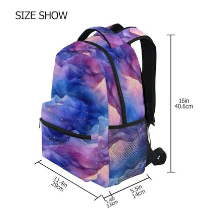 Backpacks for Women Men Fashion Laptop Bookbag with Chest Strap Gift Men & Women Blue Purple - color: Multicolor08