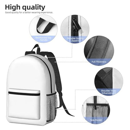 MZERSE Work Laptop Backpack, White, Commuter Daypack with Inner Pocket, Water Resistant Casual Bag for Office and Travel - color: Pattern (1118)