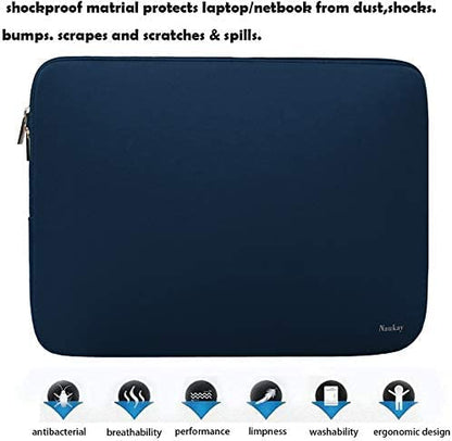 Laptop Sleeve 17 inch, Resistant Neoprene Laptop Sleeve/Notebook Computer Pocket Case/Tablet Briefcase Carrying Bag Compatible for Asus/Dell/Fujitsu/HP/Sony/Acer - (Dark Blue) - color: Dark Blue, size: 17.3 inch