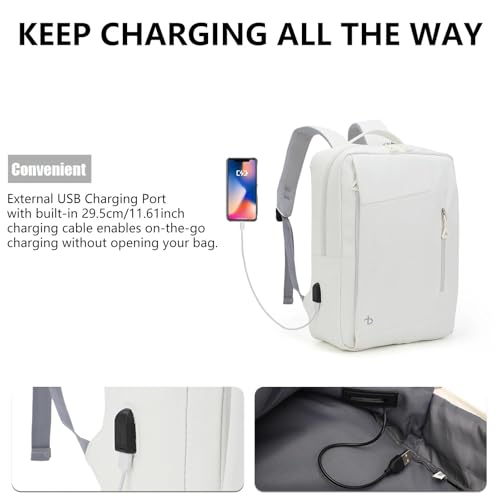 BESMART Laptop Backpack for Travel Water Resistant, Slim College Backpack for Men/Women, 15.6" Laptop Business Backpack with USB Charging Port(Black) - color: Black
