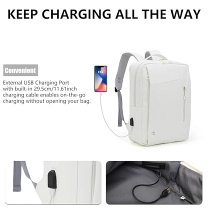 BESMART Laptop Backpack for Travel Water Resistant, Slim College Backpack for Men/Women, 15.6" Laptop Business Backpack with USB Charging Port(Black) - color: Black