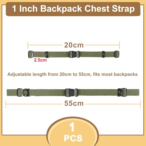 Outdoor Adjustable Sternum Strap for Backpack, Camping Hiking Backpack Straps With Quick Release Buckle (MilitaryGreen, 1pcs) - color: Militarygreen 1pcs