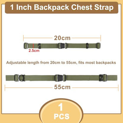 Outdoor Adjustable Sternum Strap for Backpack, Camping Hiking Backpack Straps With Quick Release Buckle (MilitaryGreen, 1pcs) - color: Militarygreen 1pcs