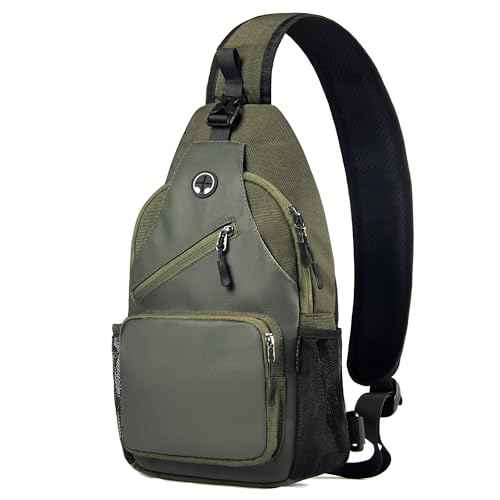 Javolto Crossbody Sling Bag,Small Backpack Men,Hands-Free Shoulder Daypack - color: Army Green