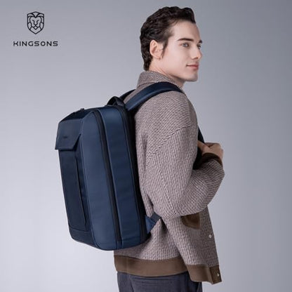 Kingsons 15.6 Inch Laptop Compartment Backpack for Men,Waterproof Slim Durable Business Backpack for Work，Travel (KS25054-Black-US-1) - color: Ks25054-black-us-1