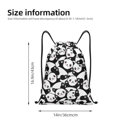 Gianlaima Cute Animal Panda Funny Drawstring Bags Backpack Bag Sport Gym Sack String Bag Yoga Dance Travel Bag For Men Women - color: Black35