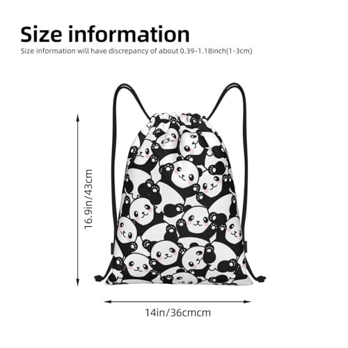 Gianlaima Cute Animal Panda Funny Drawstring Bags Backpack Bag Sport Gym Sack String Bag Yoga Dance Travel Bag For Men Women - color: Black35