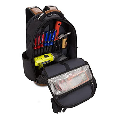 SwissGear Tool Bag Backpack, Fits Up to 17-Inch Laptop, Work Pack PRO, Black/Brown Canvas - color: Black/Brown Canvas, size: Large