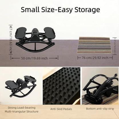 Rock Stepper, Side-to-Side Lateral Rocking Fitness Stepper, with Digital Monitor, Resistance Bands, Non-Slip Mat, Full Body Stepper, for Apartment, Living Room Workout - color: Black