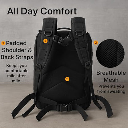 WESTEND 30L Tactical Backpack for Men – Military Assault Pack with MOLLE System, Heavy Duty Bug Out Bag for Outdoor Activity - color: Usa Molle
