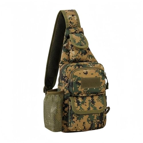 Sling Bag Crossbody Backpack for Men Women Travel Outdoor Camping (Jungle camouflage) - color: Jungle Camouflage