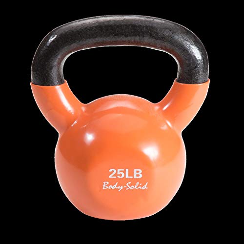 Body-Solid Vinyl Coated Kettlebells with Kettle Grip Handles, Perfect Kettlebells for Weight Training and Core Workout Exercise Equipments - style: 25lbs.