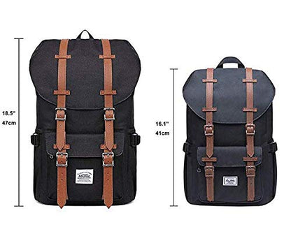 KAUKKO Laptop Outdoor Backpack Traveling Daypack Hiking Rucksack Large Capacity Bag Fits 15.6"(5-7-Black[2PC]) - color: 7-black[2pc]