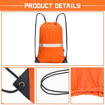 AYKRM Customizable Orange Drawstring Backpack Bag work Sackpack logo - color: Orange-logo