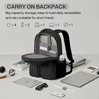 mixi Travel Laptop Backpack, Lightweight Durable School Bookbag Men Woman 15.6" Computer Bag, Water Resistant Outdoor Hiking Backpacks With Multifunction Pockets, Black - color: Black