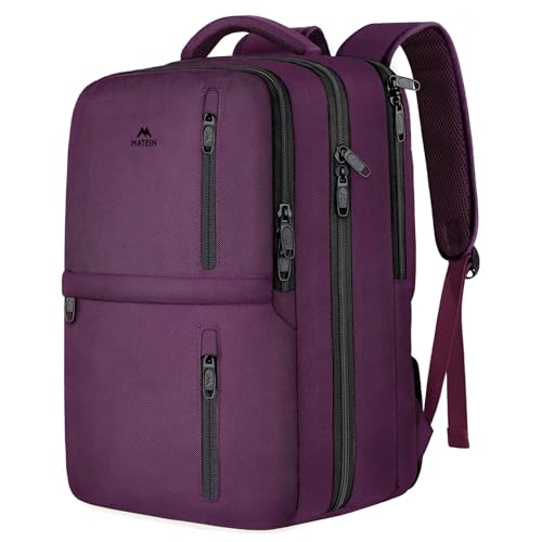 MATEIN Travel Backpack for Women, Extra Large 40L Carry on Backpack, Water Resistant College Bag Computer Bag Gifts for Women & Men Fits 17.3 Inch Laptop, Purple - color: Purple, size: X-Large