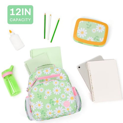 mibasies Toddler Backpacks for Girls 2-4: Little Kid Bookbag for Preschool Prek Daycare Daisy Green - color: Daisy Green, style: Toddler-12"h(not Fit Folder)