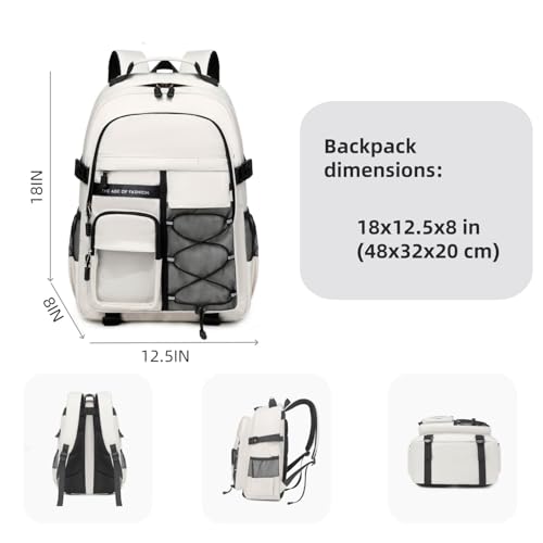 Laptop Backpack Boys Teen Bookbag Kids Middle Schoolbag Women Men 18in(Grey) - color: 4-grey