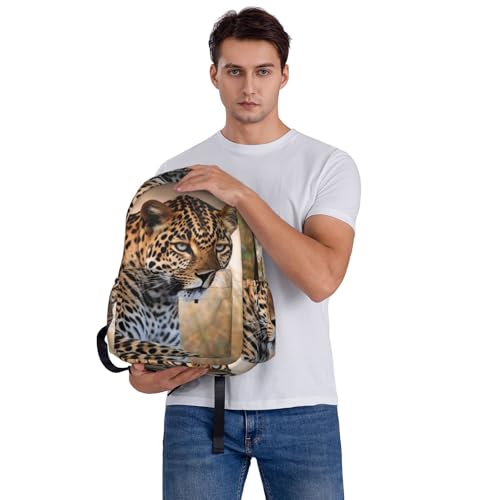 African Animal Leopard Travel Backpack for Men Women 15.6 inch Laptop Backpack Casual Daypack for Weekender - color: African Animal Leopard