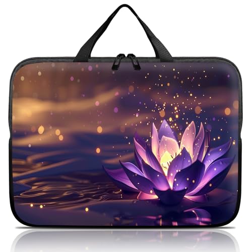 14 15 15.4 15.6 inch Laptop Handle Bag Computer Bag, Pouch Holder Notebook Sleeve Cover Soft Case Compatible for Dell,Lenovo,Toshiba HP, Asus Notebook-Luminous Lotus - color: Luminous Lotus