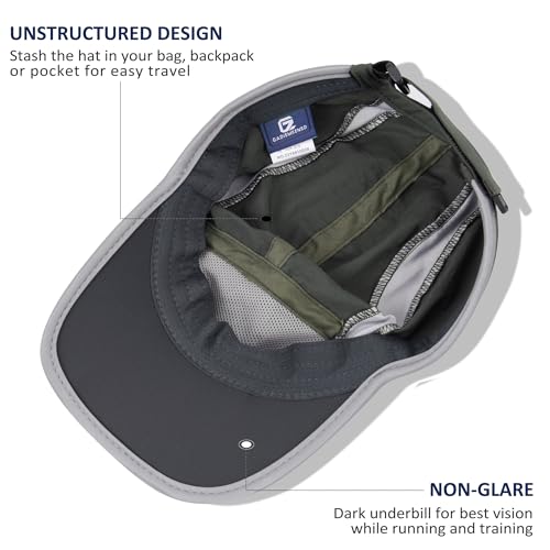 GADIEMKENSD Reflective Folding Outdoor Hat Unstructured Design UPF 50+ Sun Protection Sport Hats for Womens and Mens - color: Amy Green
