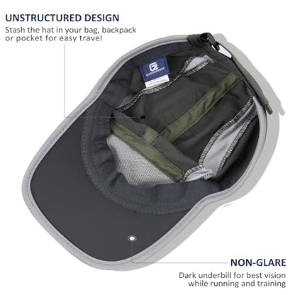 GADIEMKENSD Reflective Folding Outdoor Hat Unstructured Design UPF 50+ Sun Protection Sport Hats for Womens and Mens - color: Amy Green